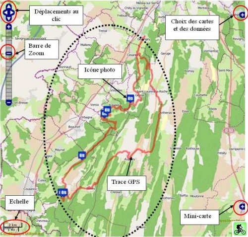  Explication de la cartographie des parcours vélo à pied ou des périples