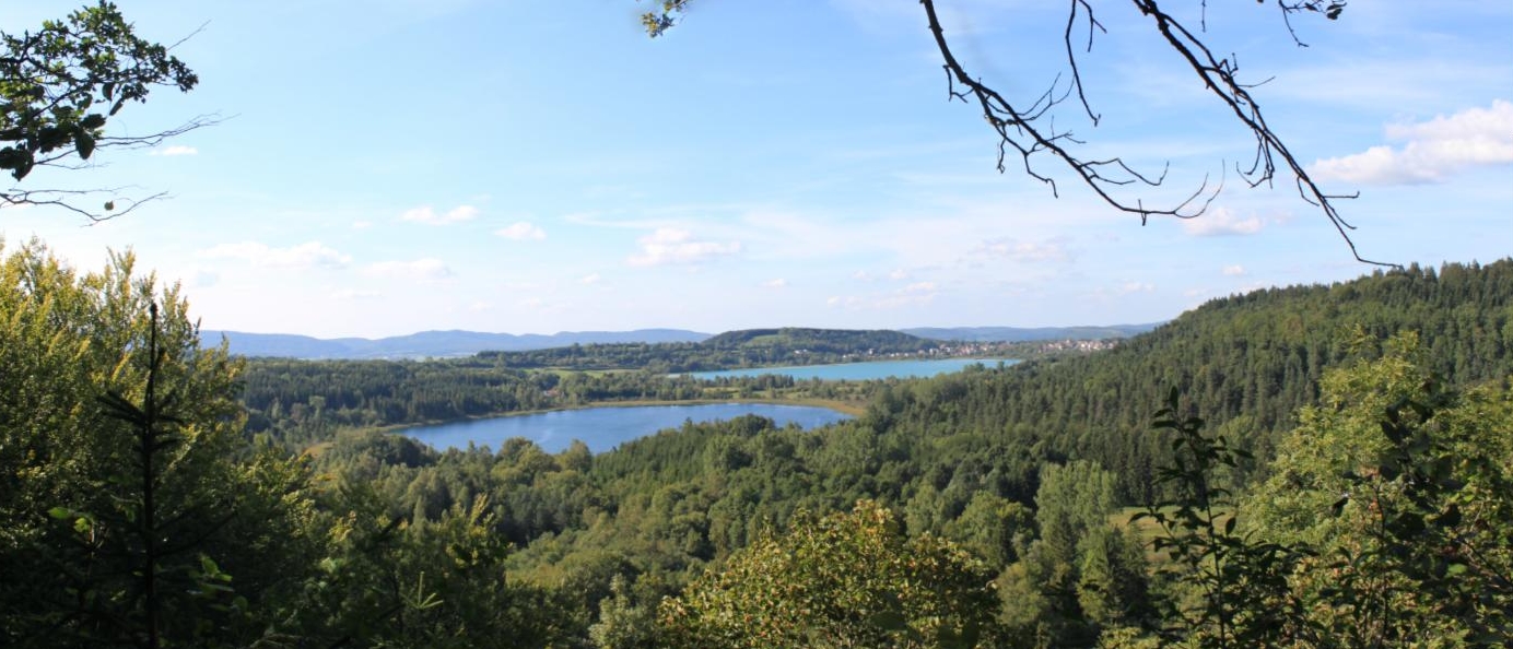 Panorama des deux lacs de clairvaux les lacs (jura)