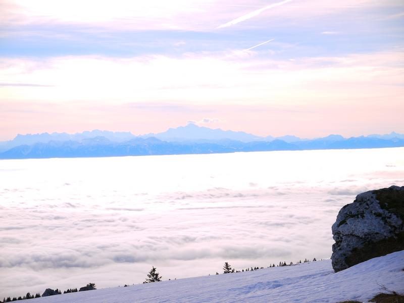 Vue sur le Mont Blanc depuis le chasseron